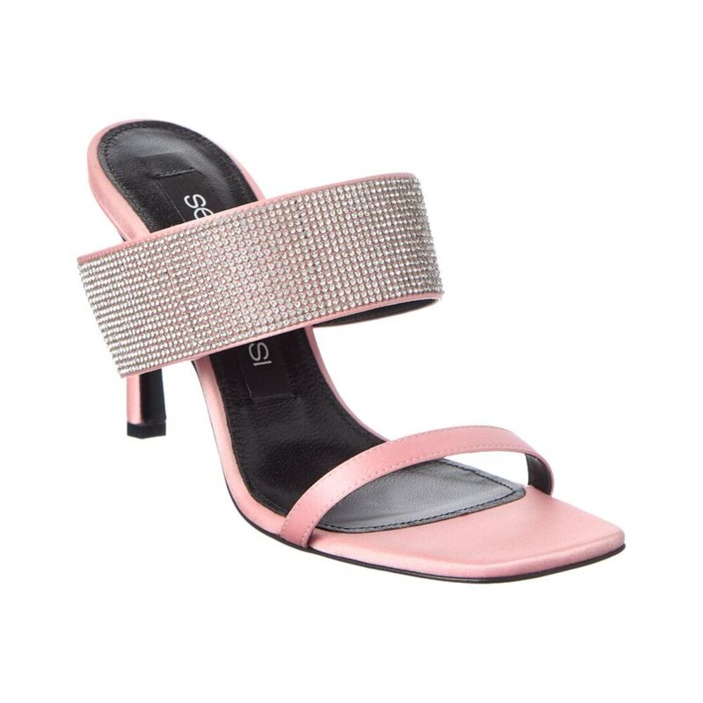 Sergio Rossi Paris 90 Satin Sandal, Pink